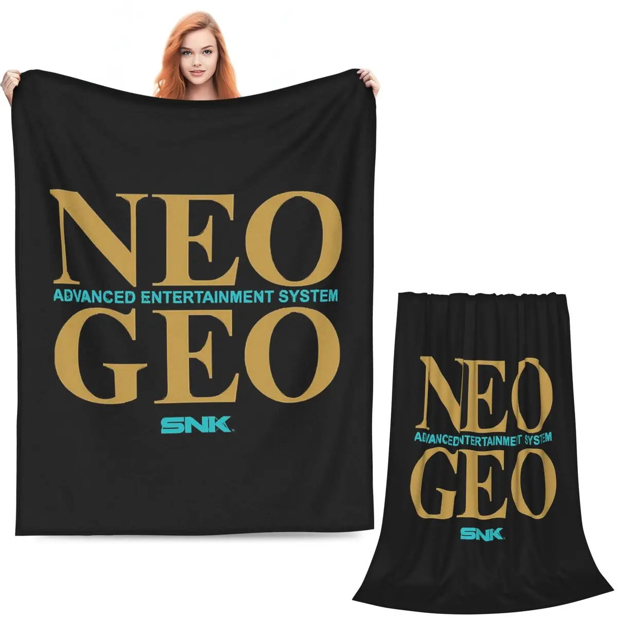 Neo Geo Logo Neogeo Arcade Blanket Soft Warm Flannel Throw Blanket Bedding for Bed Living room Picnic Travel Home Couch