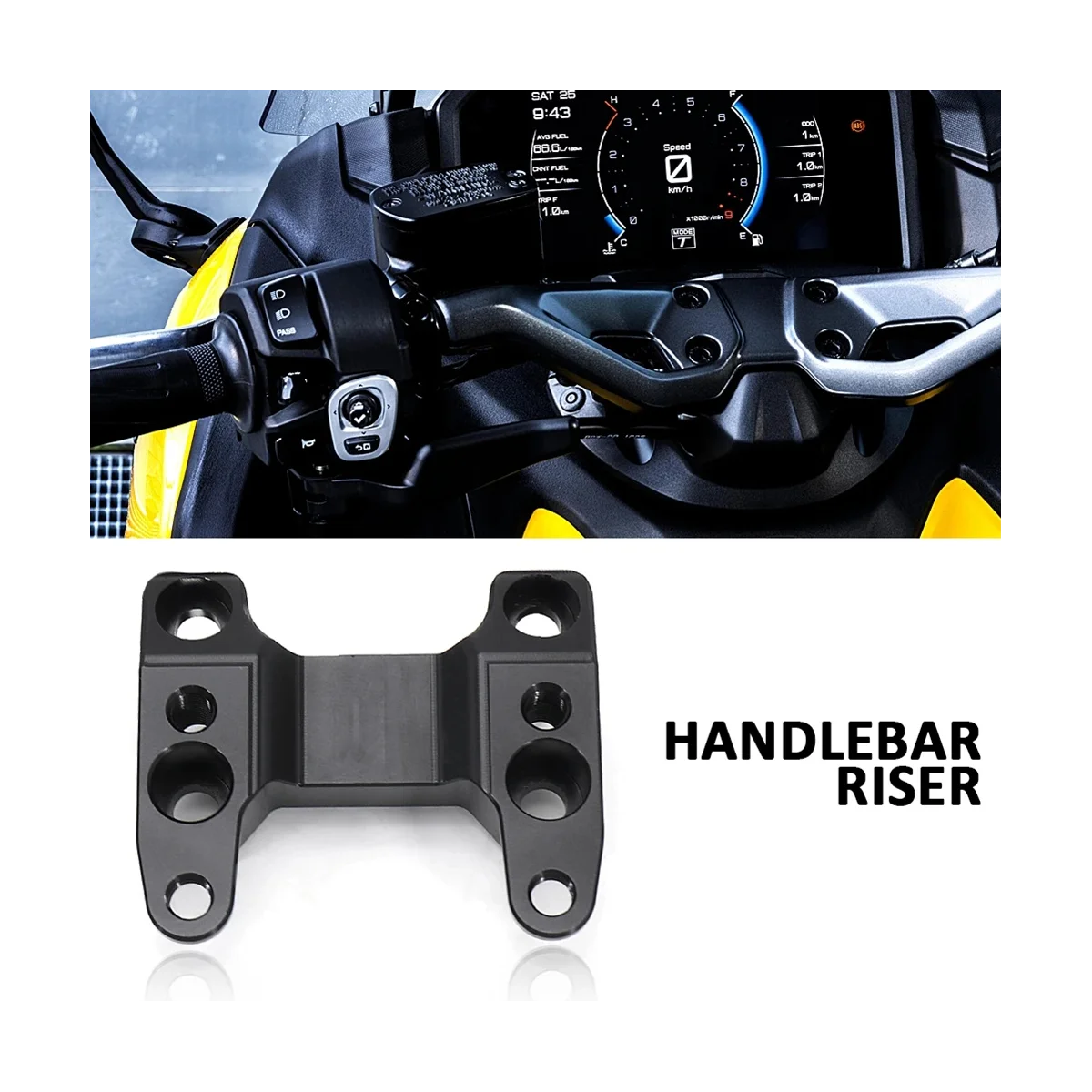 Motorcycle Handlebar Riser Handle Bar Raiser Clamp Backs Black for Yamaha TMAX 560 T-MAX560 TMAX560 T-MAX 560 2022 2023