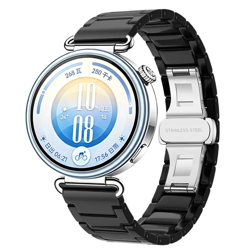 18mm Ceramic+Metal Strap For Huawei Watch GT7-6-5 41mm GT5 Pro 42mm Woman Advanced Luxury Belt OPPO Watch X3/X2 mini Accessories