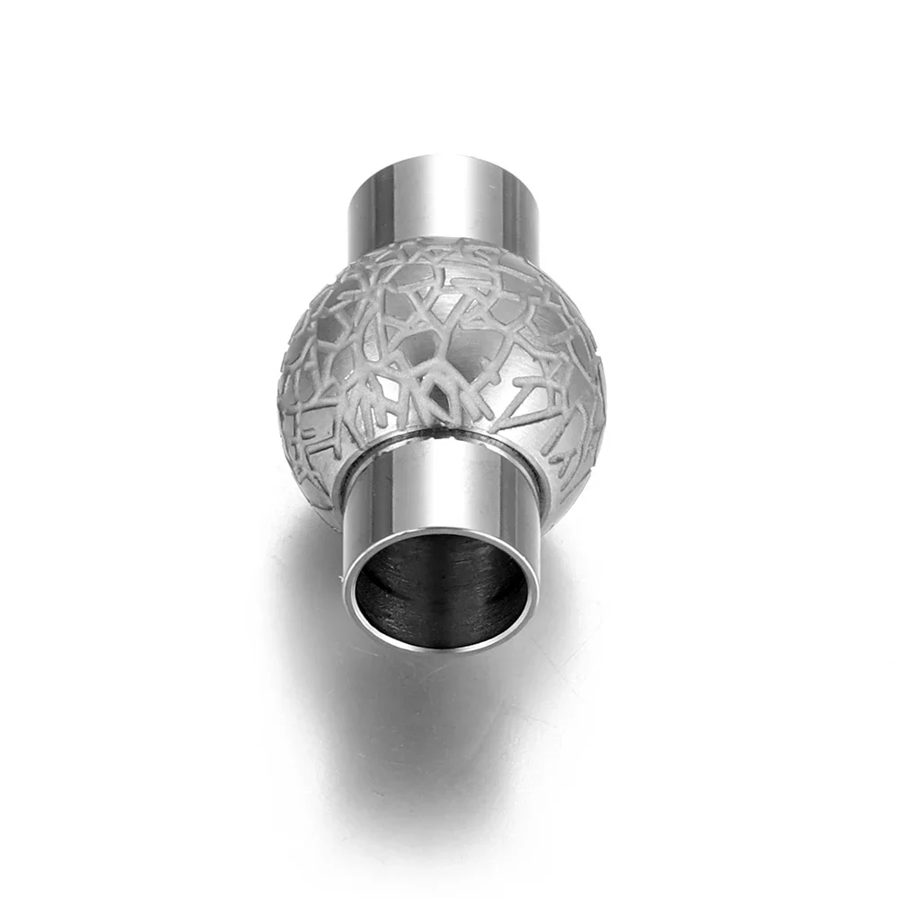 Stainless Steel Magnetic Clasp Hole 6mm Leather Cord Magnet Buckle DIY Bracelet Closure Supplies Jewelry Making Component