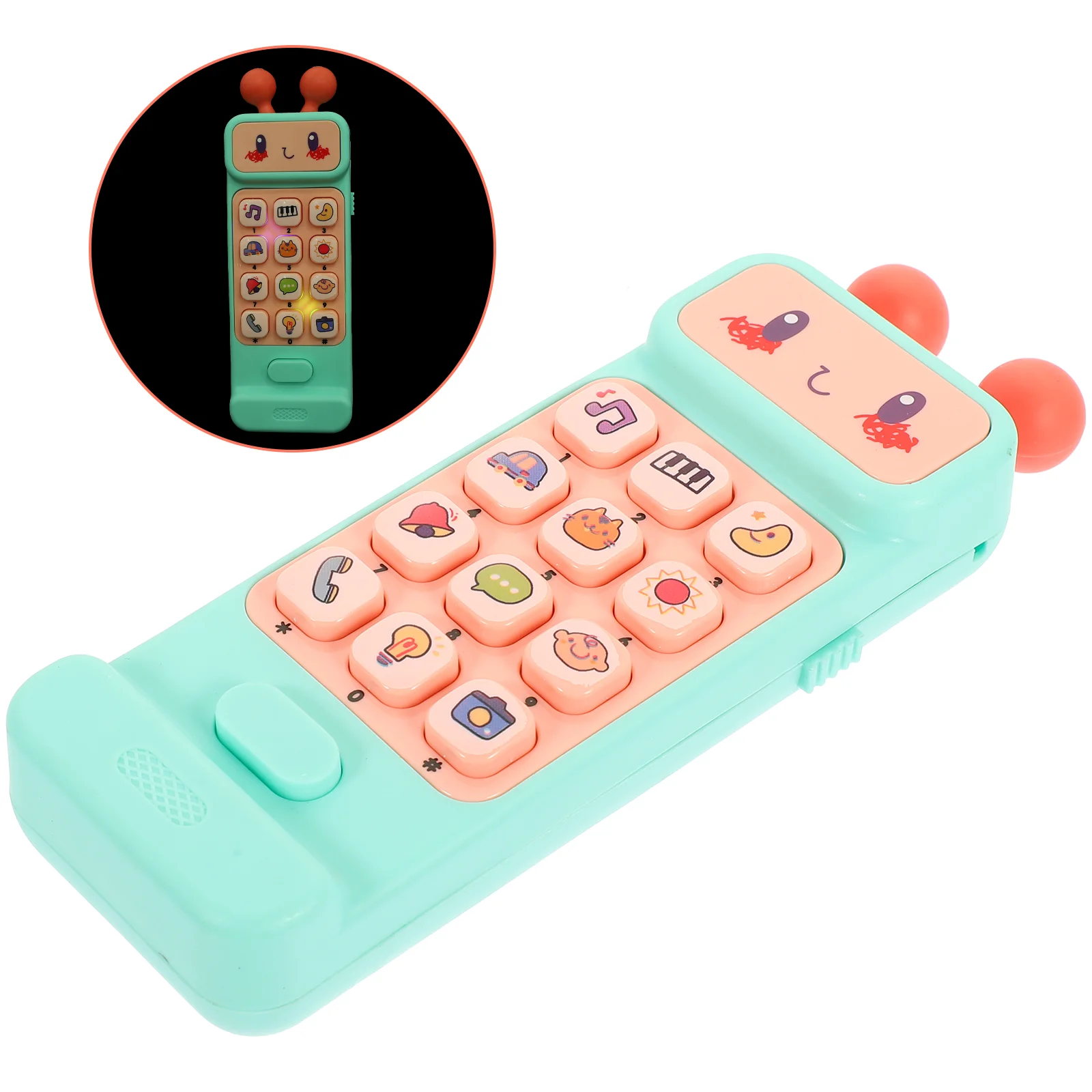 

Toddler Toys for Girls Music Phone Baby Musical Interesting Cell Cartoon Blue Decorative Child