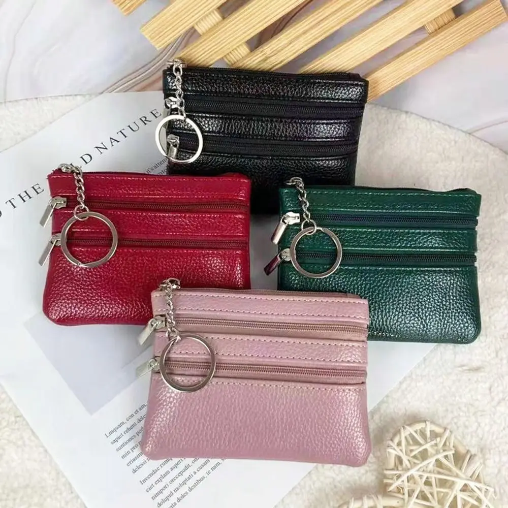 Simple Cute Zipper Multilayer For Girls PU Leather Women Coin Purse Korean Money Bag Small Purse Wallets Card Holder