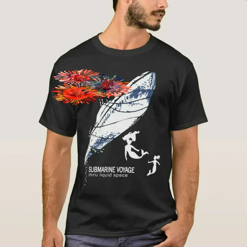 Thru Liquid Space Submarine Voyage T-Shirt 100% Cotton O-Neck Summer Short Sleeve Casual Mens T-shirt Size S-3XL