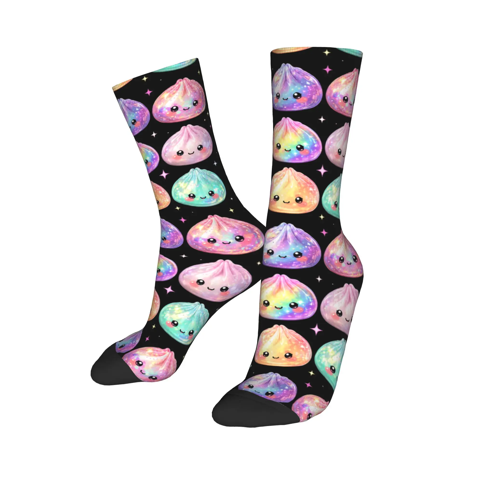 Autumn Winter Hip-hop Men's Women's Kawaii Dumpling Cute Pastel Anime Lovers Socks  Breathable Football Socks