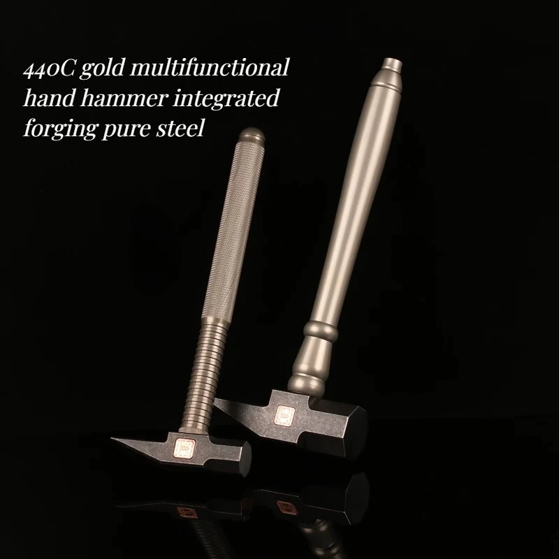 440C Gold Aluminum Mold Multifunctional Hand Hammer Integrated Forging Pure Steel High-quality Tool