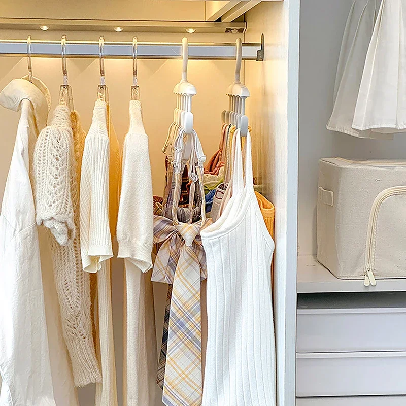 1 قطعة شماعات حمالة الصدر للخزانة، 360 ° رفوف دوارة متعددة الوظائف مع خطاف لحقيبة حزام قبعة بروتيل، رف تخزين سترة المساحة