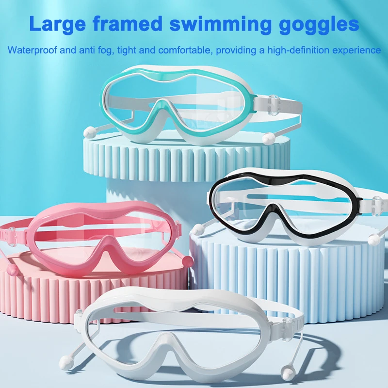 

Outdoor Swim Goggles Anti-Fog Wide View Scuba Diving Swimming Glasses With Earplugs For Adult Youth