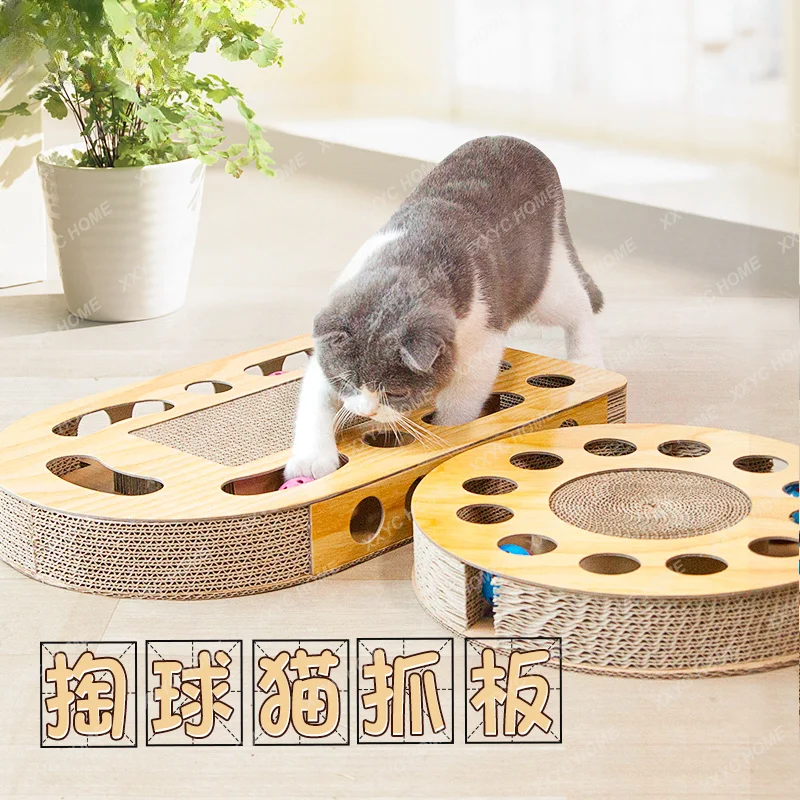 Cat Toy Ball-Type carta ondulata Cat Scratch Board Claw Grinder Cat Stick giradischi Ball Cat