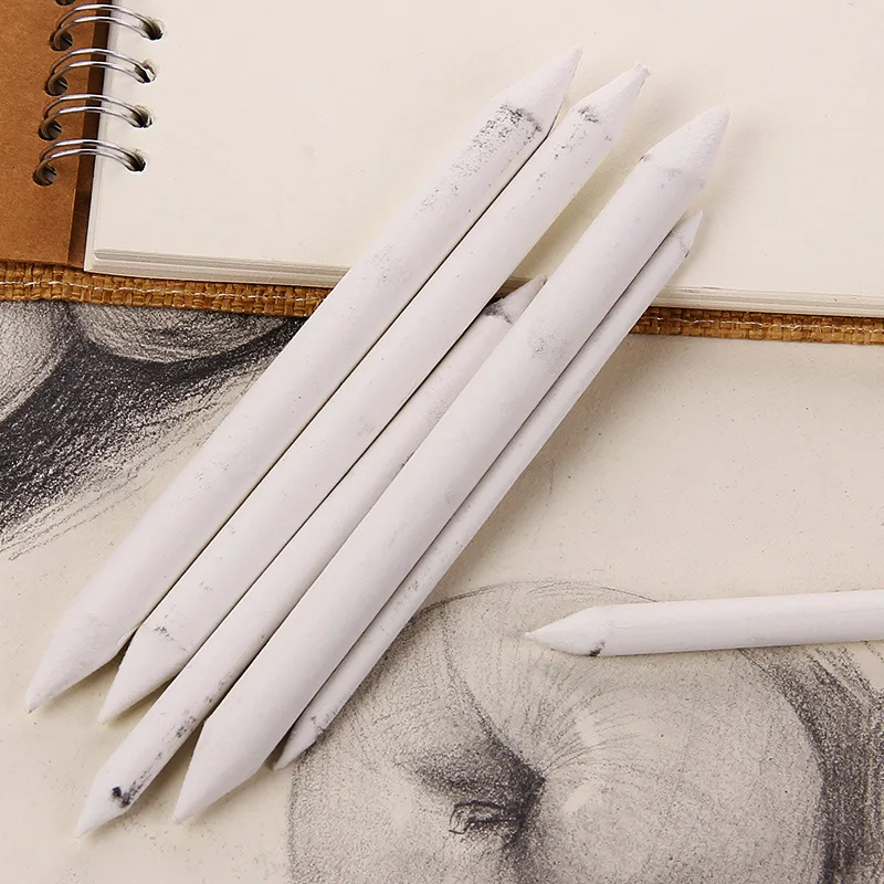 3 / 6 Pcs Paper Pencil Blending Smudge Stick Tortillon White Sketch Painting Tool Rice Paper Pen Supplies Material Escolar