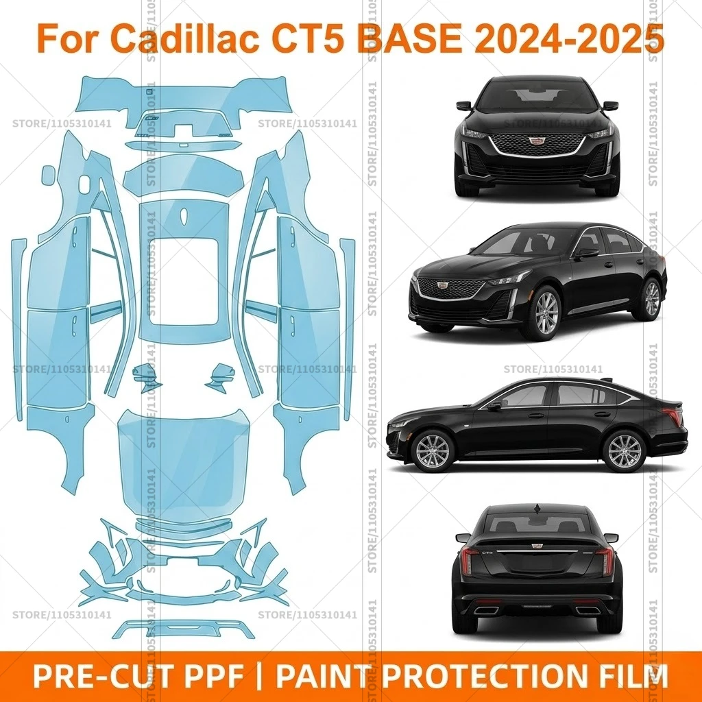 

Pre-Cut Paint Protection Film PPF Transparent Bumper Protector Automotive Clear Bra Car Film For Cadillac CT5 BASE 2024-2025