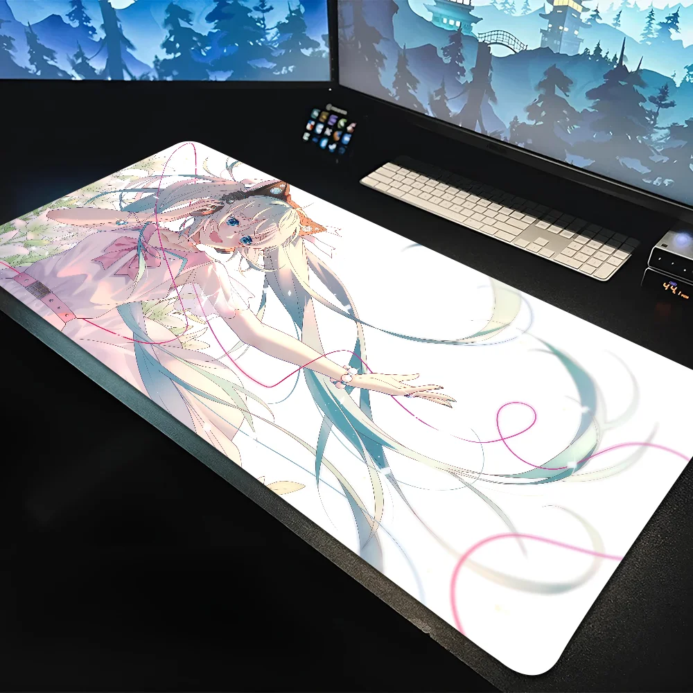 Anime Girl Hatsune M-Miku Mousepad Large Gaming Mouse Pad LockEdge Thickened Computer Keyboard Table Desk Mat