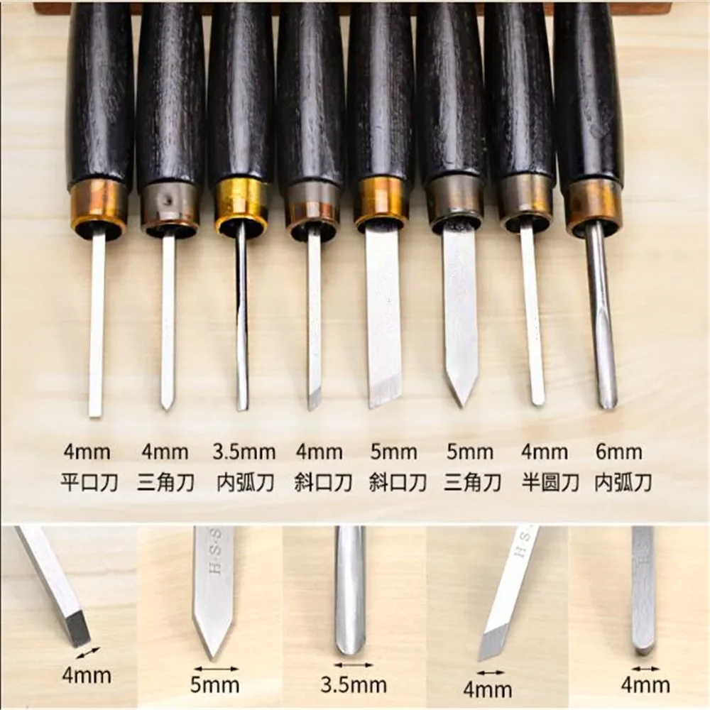 1SET,Woodworking Semi-circular Turning Tool Set High Speed Steel Cnc Lathe Tool Lengthened Hardwood Knife Wooden Box