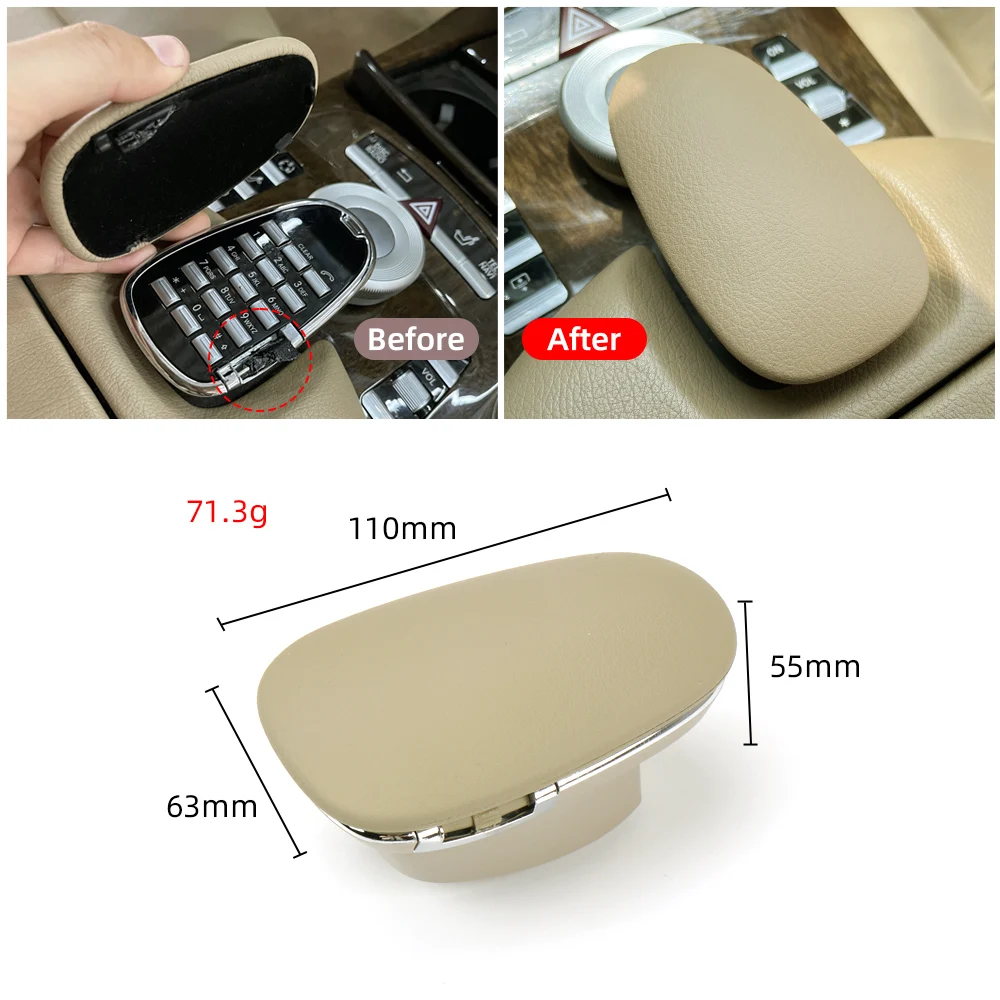 For Mercedes Benz W221 Car Phone Cover Armrest Box Phone Fixed Cover Replacement S class S300 S320 S350 S400 S500 S600 AMG