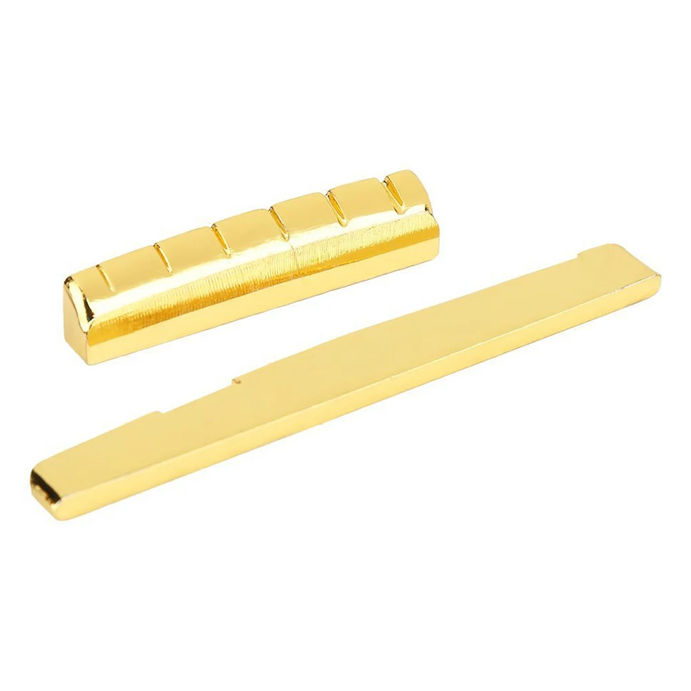 

6 String Set Bridge Saddle and Nut for Guitar Electric Brass Folk Pins