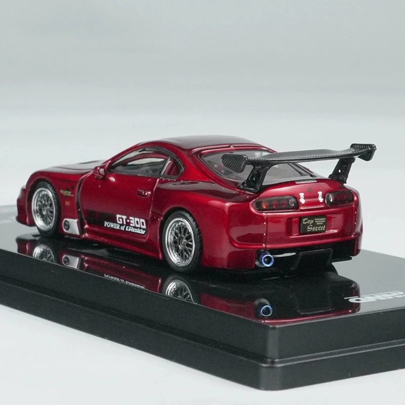 INNO 1:64 Skala SUPRA A80 TOP SECRET Metalowy Model Samochodu Statyczny Kolekcjonerski Dekoracja Prezent na Święta Zabawka Pamiątka