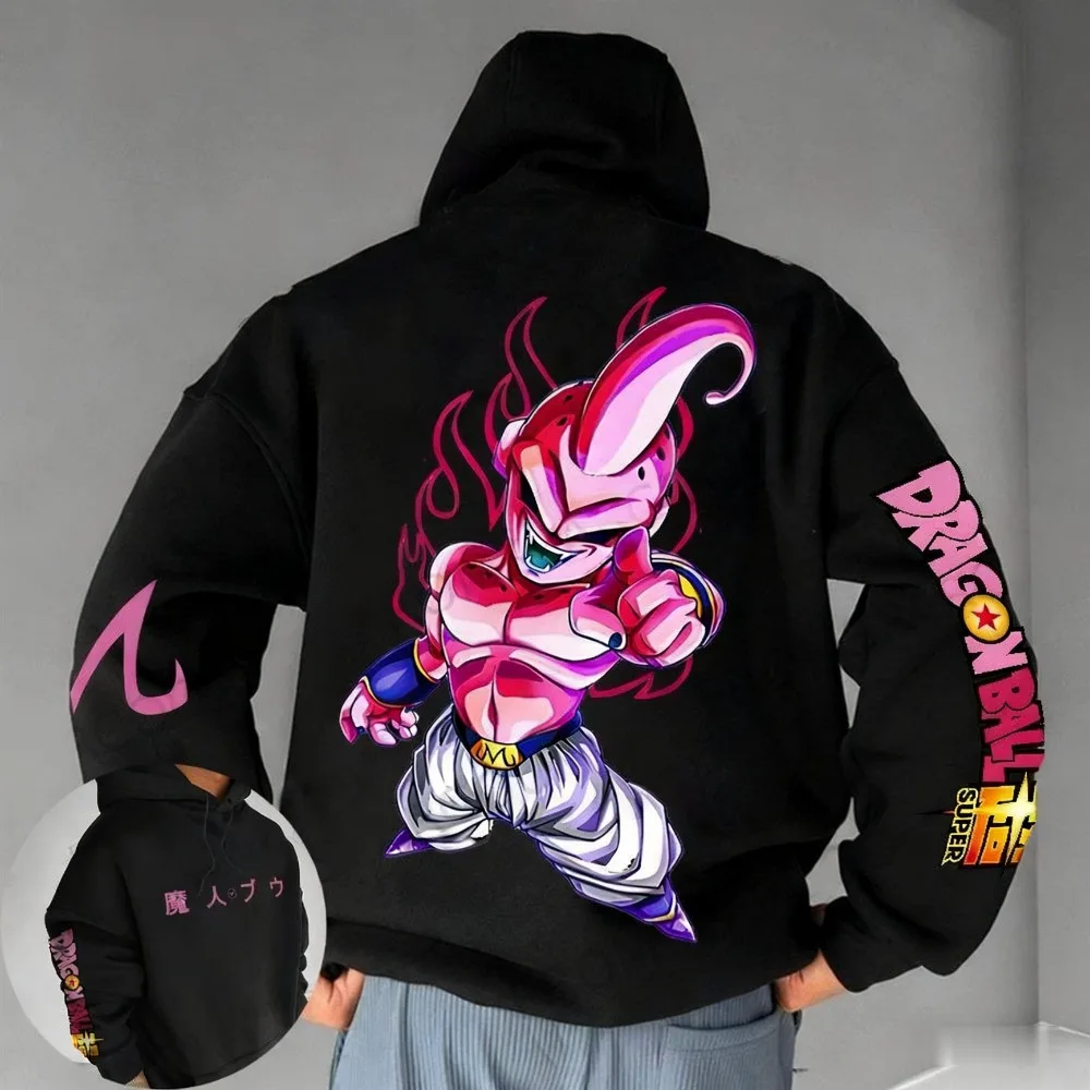 سترة دراغون بول بو كبيرة الحجم ممتعة للزوجين الأمريكيين مع قلنسوة للخريف والشتاء للرجال والنساء سترة فضفاضة متعددة الاستخدامات للوالدين والطفل