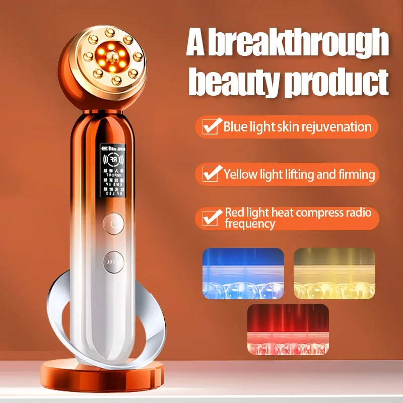 Microcurrent Facial Device Face Lifting Machine LED Light Therapy Neck Skin Tighten Massager Vibration Rejuvenation Beauty Care