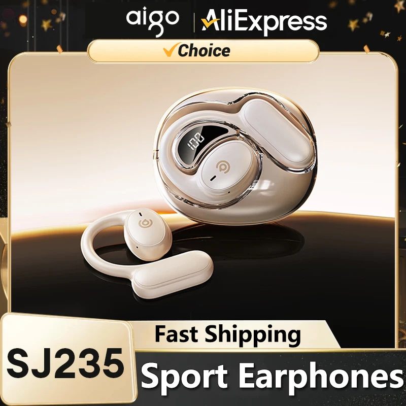 Choice Aigo TWS Wireless Bluetooth 5.4 Earbuds Long Endurance Game Headset Ear-hook Sport Touch Earphones Xiaomi Redmi Pro4 Pro6