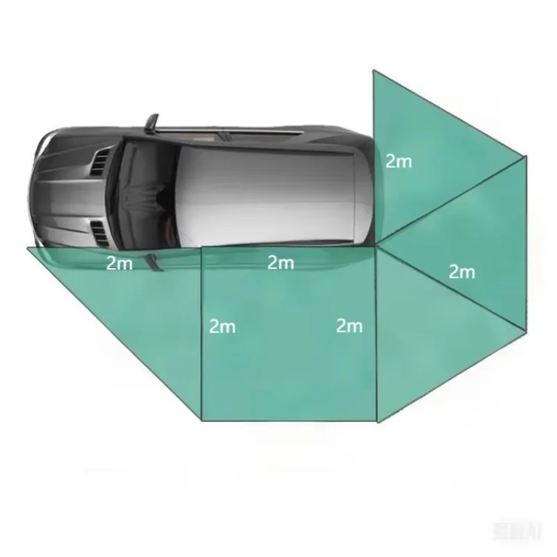 

360° SUV Canopy Waterproof Oxford Fabric Car Rooftop Tent Fan-Shaped Quick-Opening Design Awnings for Outdoor Camping