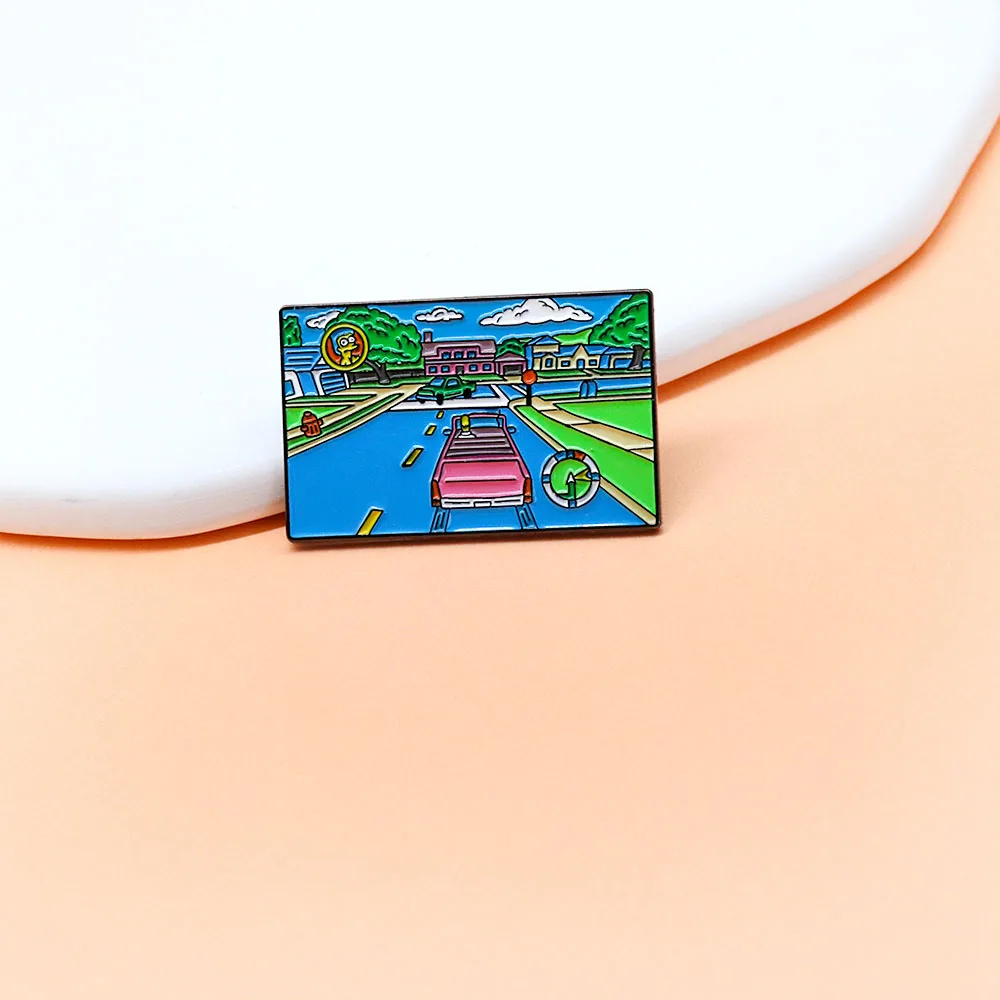 American animated sitcom Springfields Town Hit and Run cartoon character culture society television Enamel Pin Christmas brooch