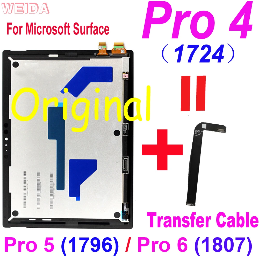 

Original Pro 5 LCD For Microsoft Surface Pro 4 1724 LCD Pro 5 1796 LCD Pro 6 1807 LCD Display Touch Screen Digitizer Assembly