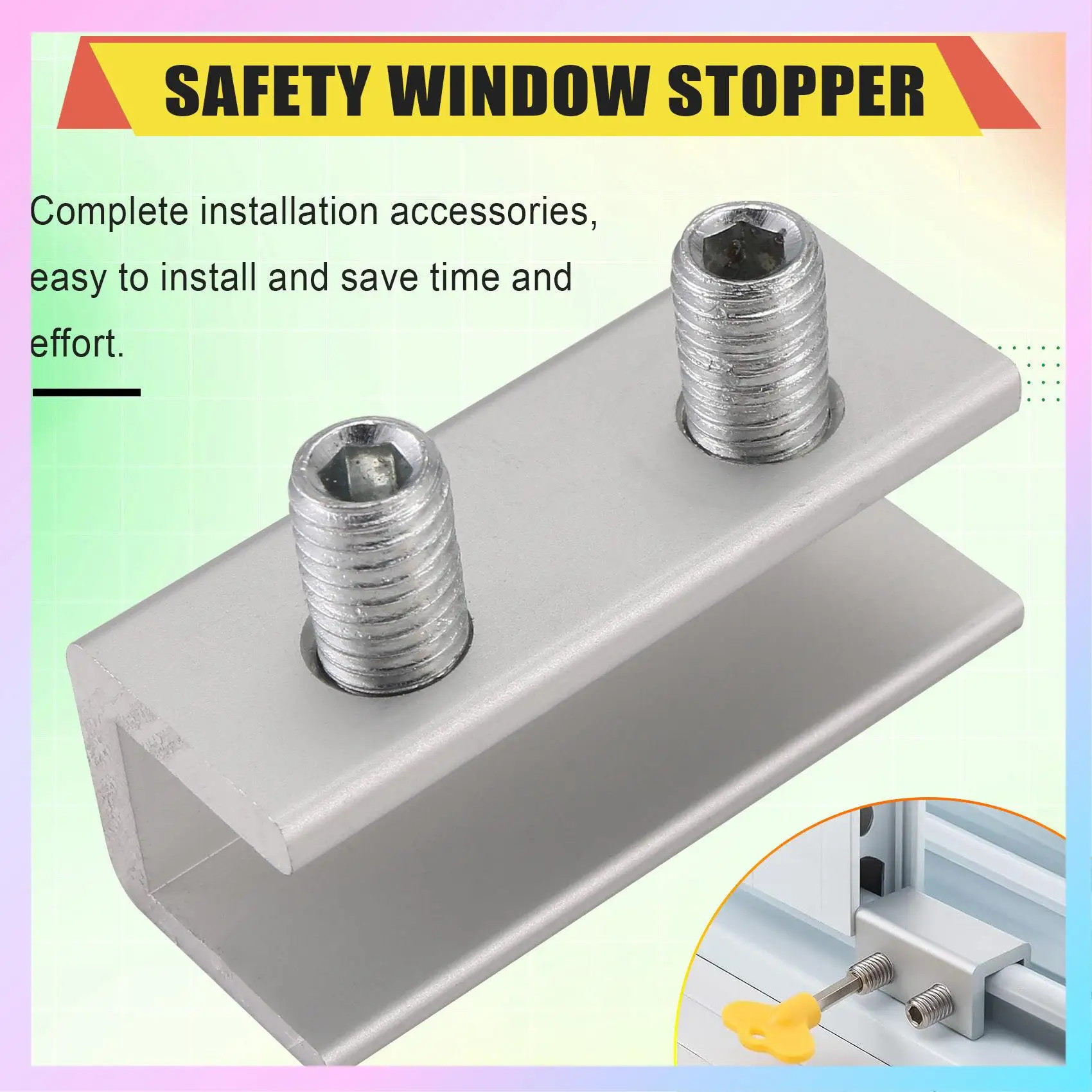 

AB25-10 Set Sliding Sash Stopper Cabinet Locks Straps Doors Security Anti-Theft Lock Window Sliding Door Doors Lock