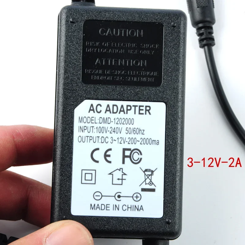 3-12v 2A Adjustable Voltage DC Power Supply 1-24v 2A Send Crocodile Clip Adapter Cable Junior High School Student Power