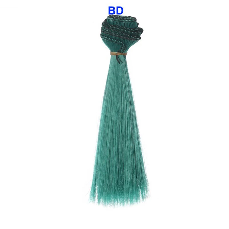 1 sztuk BJD włosy dla lalki 15cm * 100CM 25cmBlack złoty brąz zielony różowy kolor peruka z prostymi włosami dla Monster High lalka Barbie włosy dla