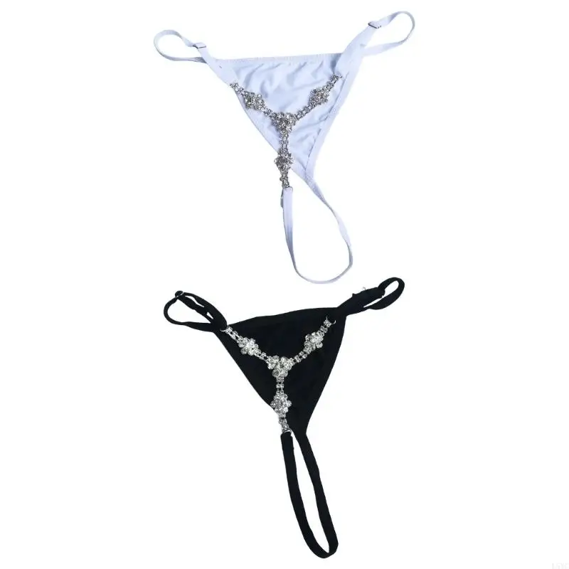 

L5YC Rhinestones Decorated Thong Waist Chain for Women Raves G-String Waist Jewelry