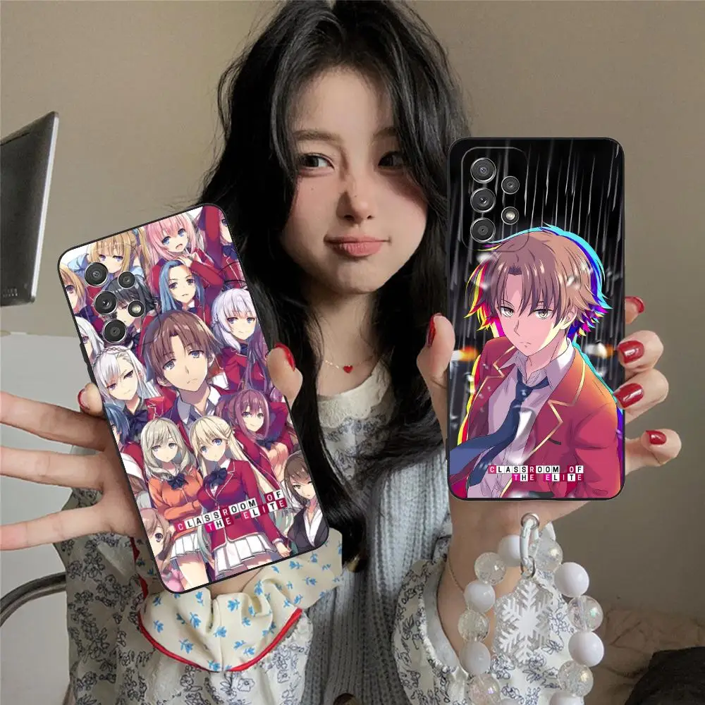 الفصول الدراسية النخبة Ayanokoji قضية الهاتف لسامسونج غالاكسي A73 72 71 70 56 55 54 53 52 36 35 34 23 16 15 5 جرام غطاء أسود فاخر