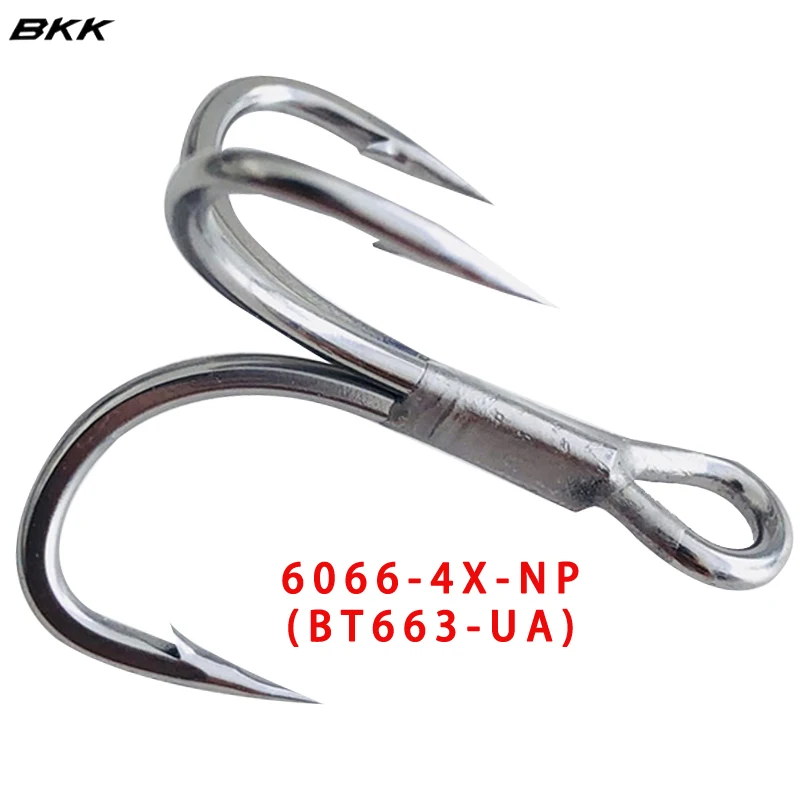 BKK 6066-4X-NP UltraAntirust Treble Hook BT663-UA Triple Fishing Hooks 1/0 - 8# Fishhook For Saltwater Freshwater Fishing