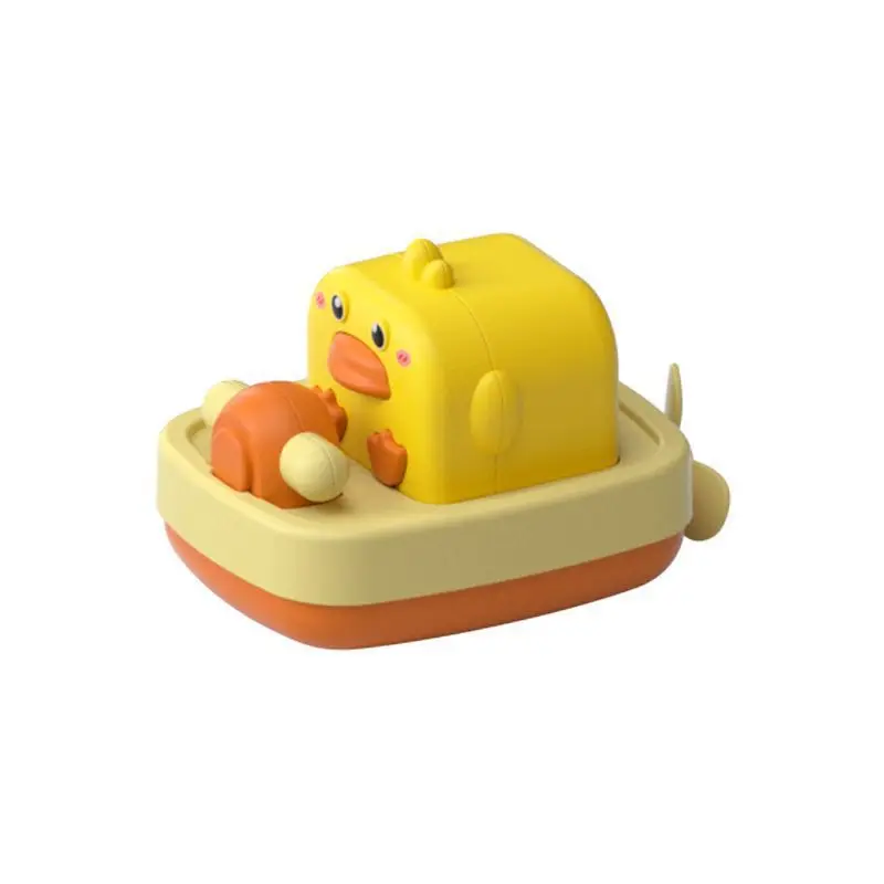 Summer Baby Bath Bathroom Floating Toys Small Yellow Duck Propeller Wind-up Toys Bath Toys for Kids