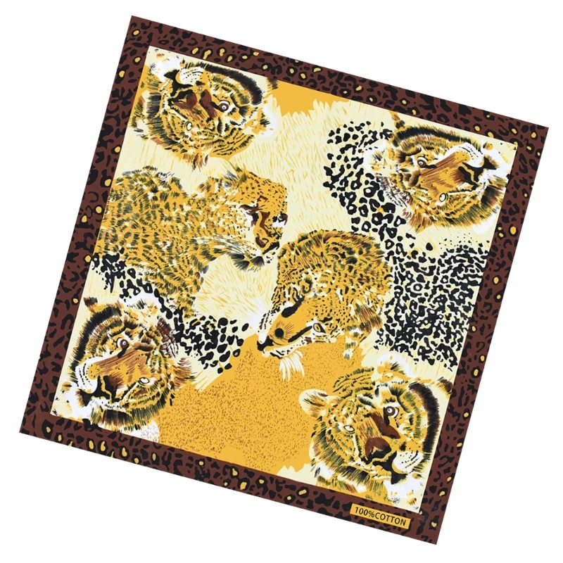 Y1UB 21'' Penutup Kepala Rapper Syal Kepala Bandana Rambut Turban Halus Binatang