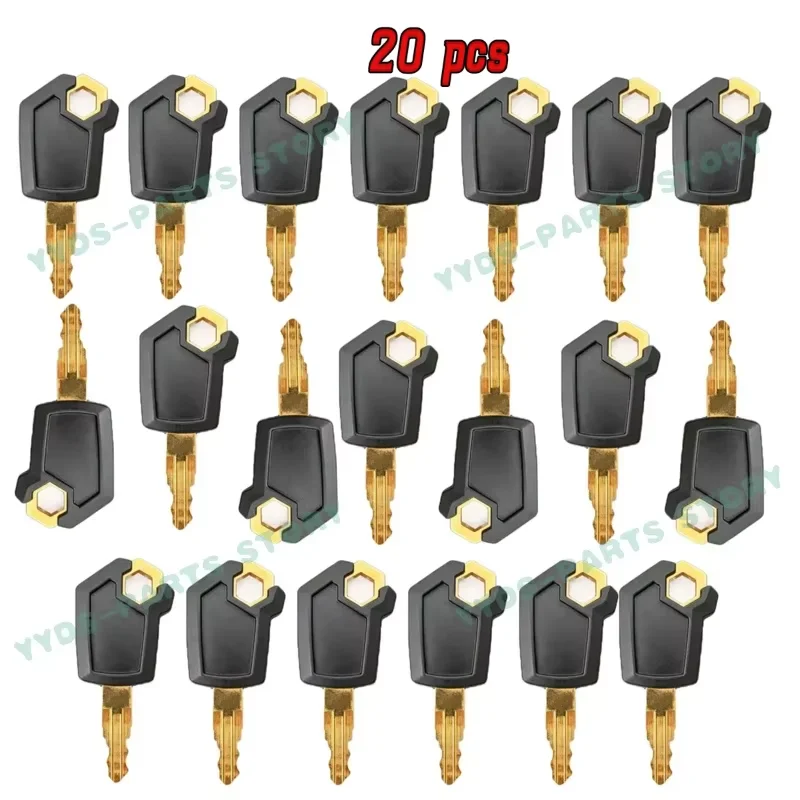 5P8500 Keys 10pcs 20pcs For CAT Caterpillar Heavy Equipment Key Set Ignition Loader Dozer Metal & Plastic Black & Gold