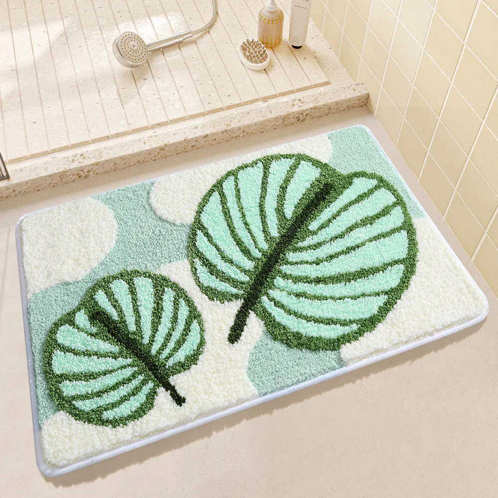 

Maple Flocking Bath Mat Non-slip Absorbent Microfiber Bathroom Rug Home Entrance Door Mat Super Soft Bath Carpet Tapijt