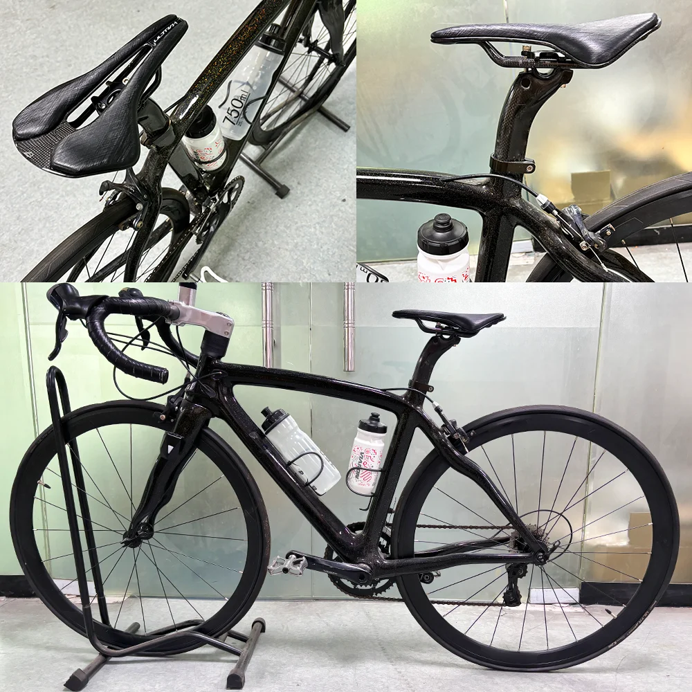 BALUGOE Leichter Carbonfaser-Sattel mit Vakuum-Leder-Oberfläche, Pneumatischer Rennrad- und Mountainbike-Sattel, Fahrradkissen, Fahrradteile – Detail 13