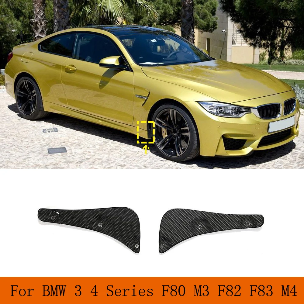 Real Carbon Fiber Side Fenders Front Arch Splash Guards Mud Flap For BMW F80 M3 F82 F83 M4 2014-2019 Front Splash Guards Fenders