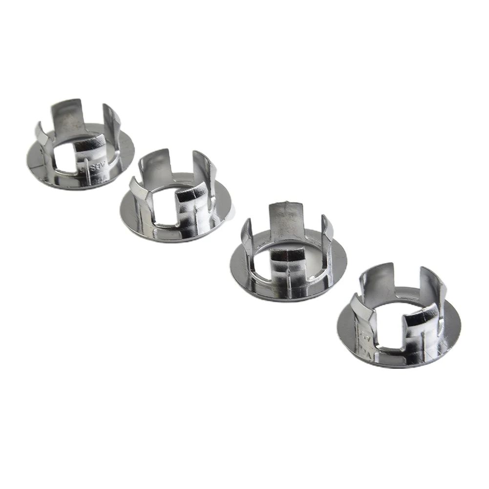 4pcs Sink Overflow Cover Rings ABS-Plastic Chrome Hole Round Drain Cap Bathroom Kitchen Basin Insert Replacing Accessories
