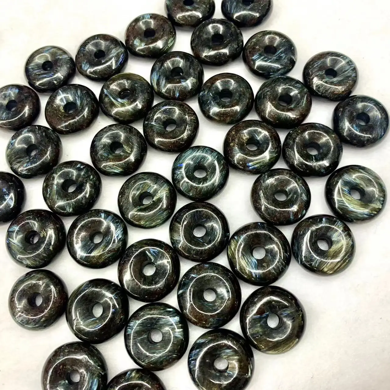 30mm Astrophyllite Hornblende Arfvedsonite Glaucophane Stone Beads Necklace Pendant Natural Gemstone Jewelry For Gift