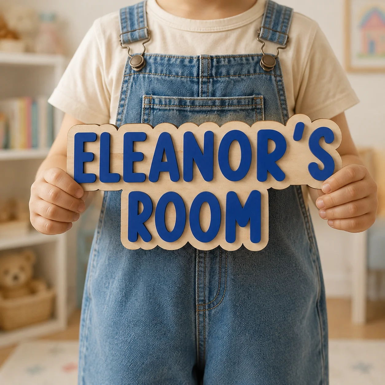 Personalised Wooden Words Kids Door Sign Custom Name Plaque Nursery Wall Name Sign Bedroom Door Nameplate Children's Room Decor