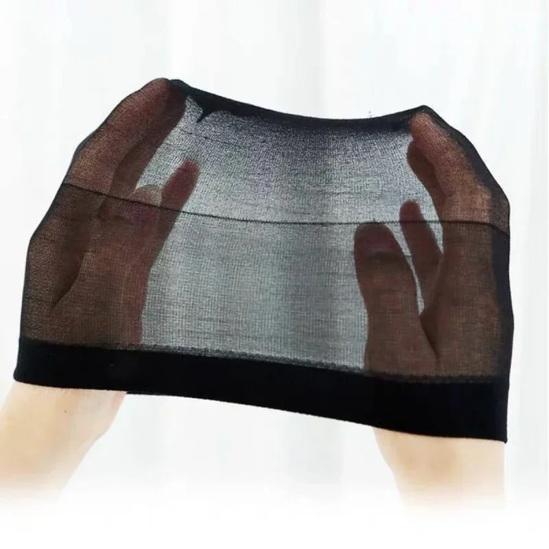 Touca de peruca de meia nua de malha de nylon ventilada 12 peças tampas de peruca de meia tampas de malha elástica para fazer perucas tamanho livre