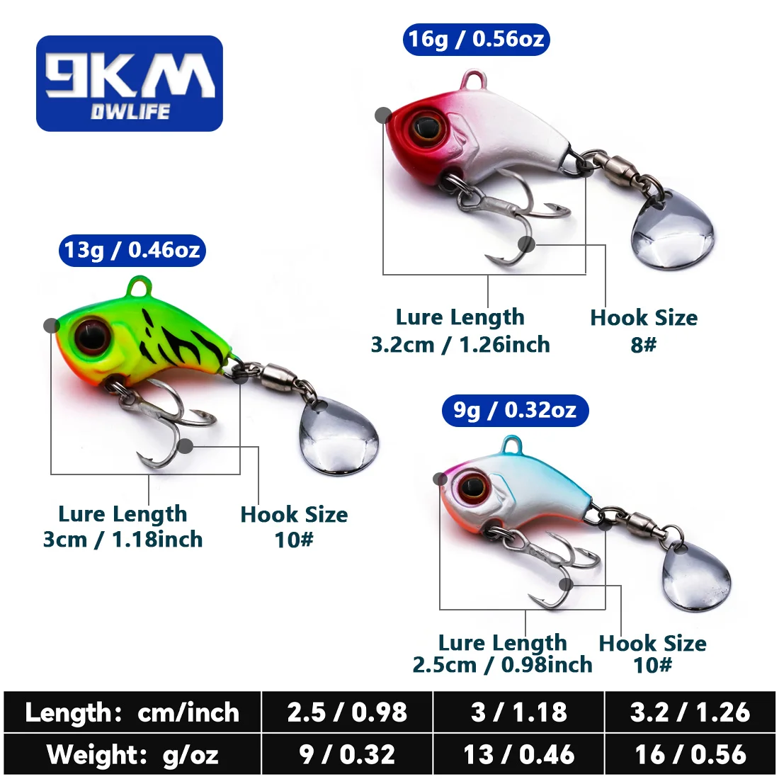 Fishing Lures VIB Crankbait Lures 9~16g Fishing Spoons Lures Spinner Blade Sinking Lures Bass Fishing Jigs Fishing Lure Tackle