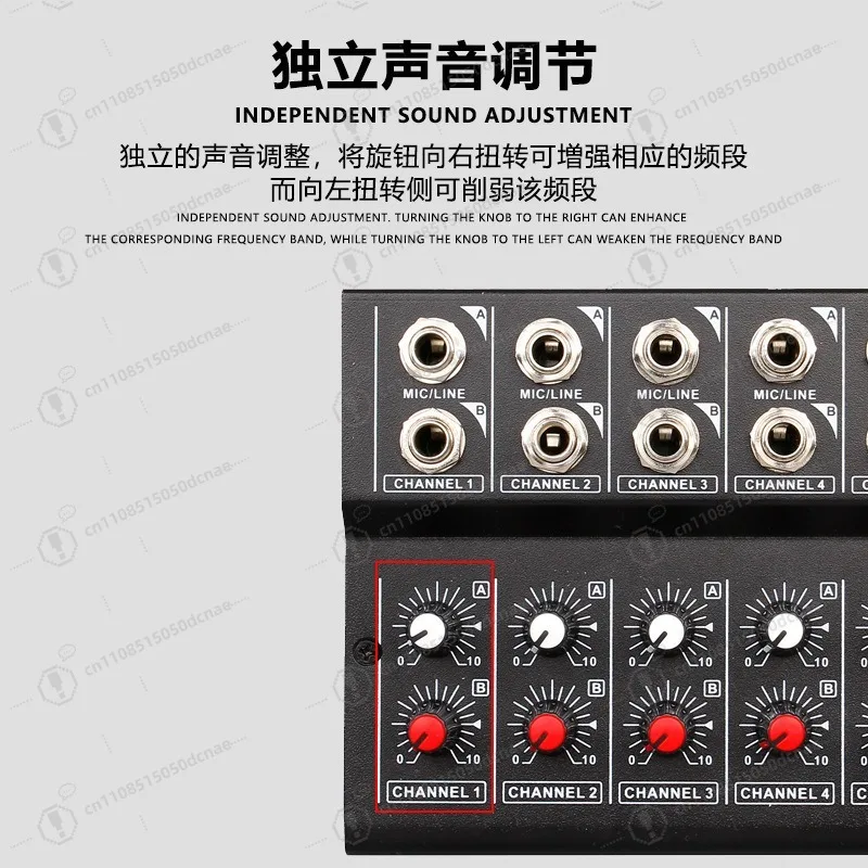 10 Channel Mini Audio Mixer Portable Multifunctional Sound Console