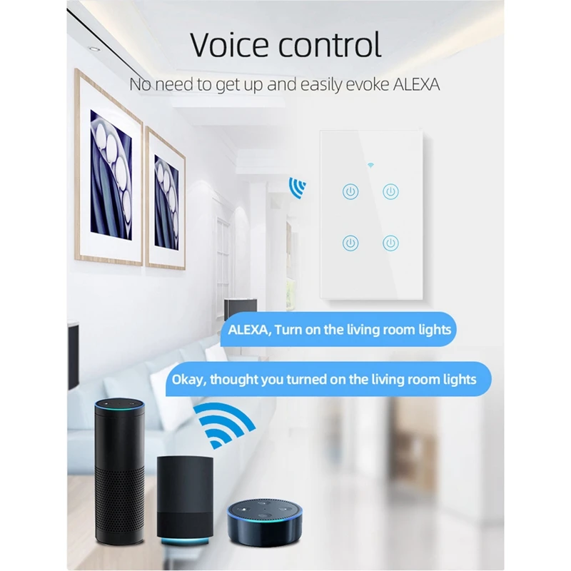 Matter WIFI Smart Switch US Touch Switch Smart Home Life Wall Switch Support Alexa Google Voice Smart APP