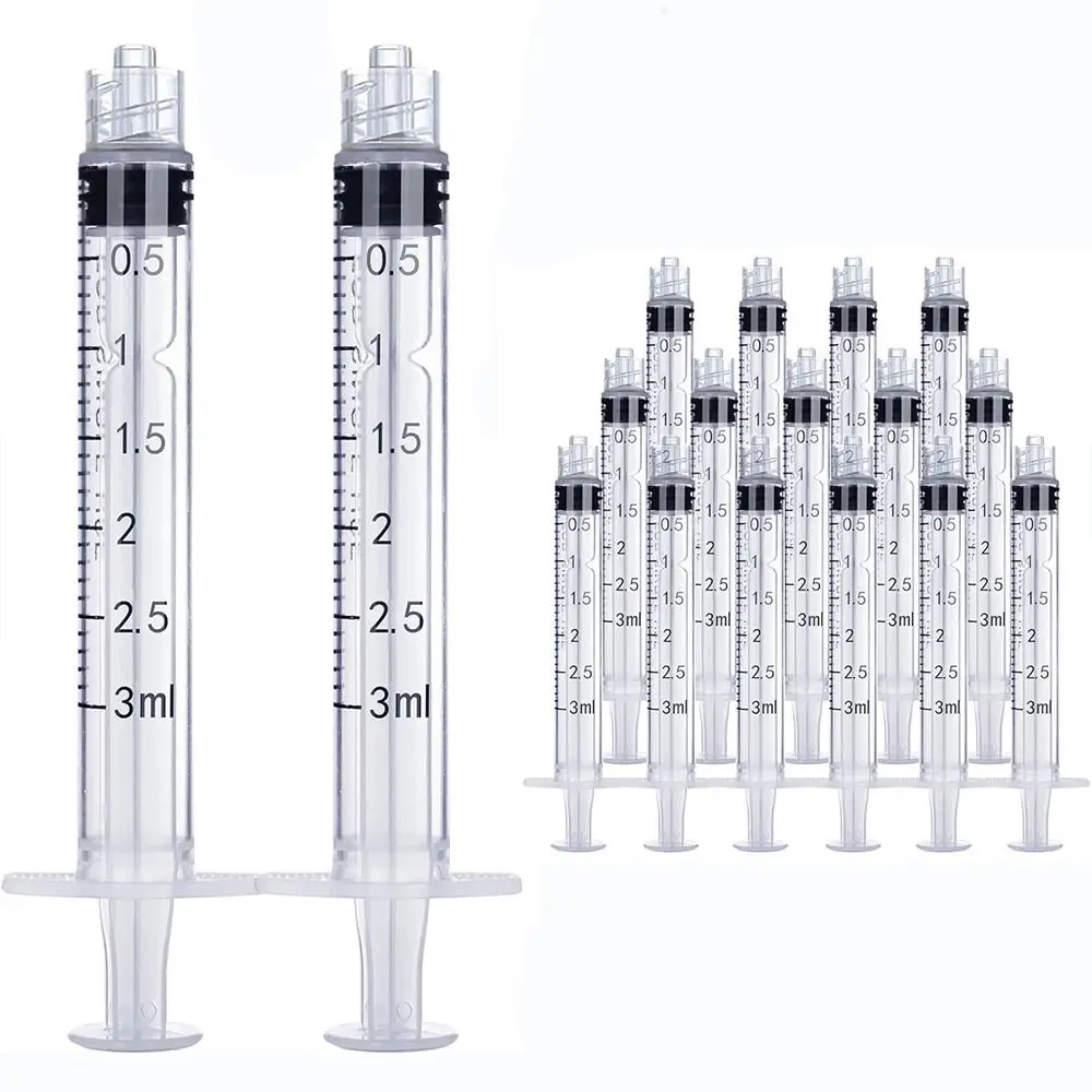 

100Pcs Disposable Plastic Luer Lock Syringes Transparent Dispensing Glue Tool 3ml Injector Syringe Glue Syringe and Liquid