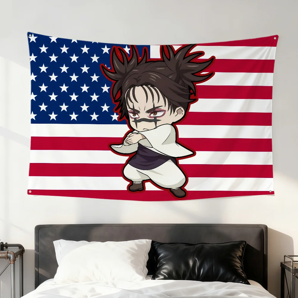 Anime-Fanart Choso Jujutsu Kaisen Rosa Flagge für Zuhause, Zimmer, Wohnheim, Camping, Party, Picknick, Dekoration, Geschenk, Banner, Garage, Wandbehang – Detail 12