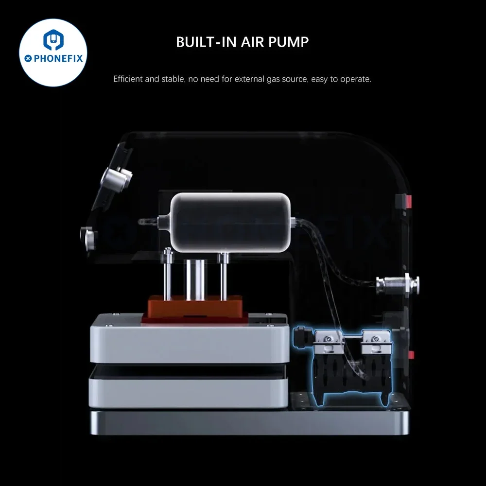 Máquina de presión de calefacción inteligente TBK 201P, bomba de aire integrada para iPhone, iPad, Android, soporte de pantalla, reparación de unión de cubierta trasera