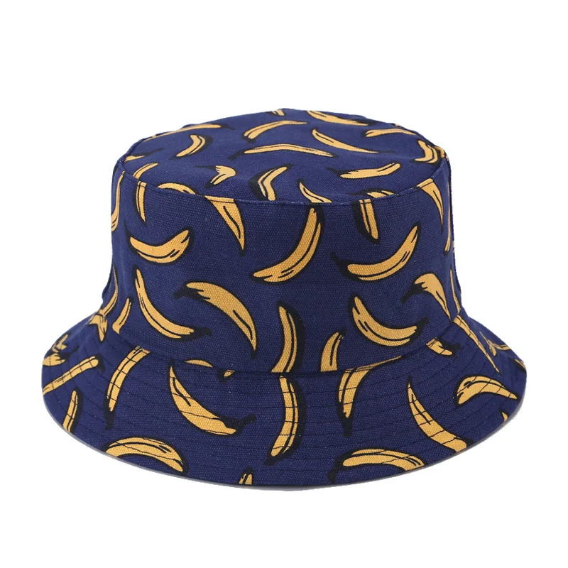 2025 New Banana fruit print Bucket Hat Fisherman Hat outdoor travel hat Sun Cap Hats for Men and Women