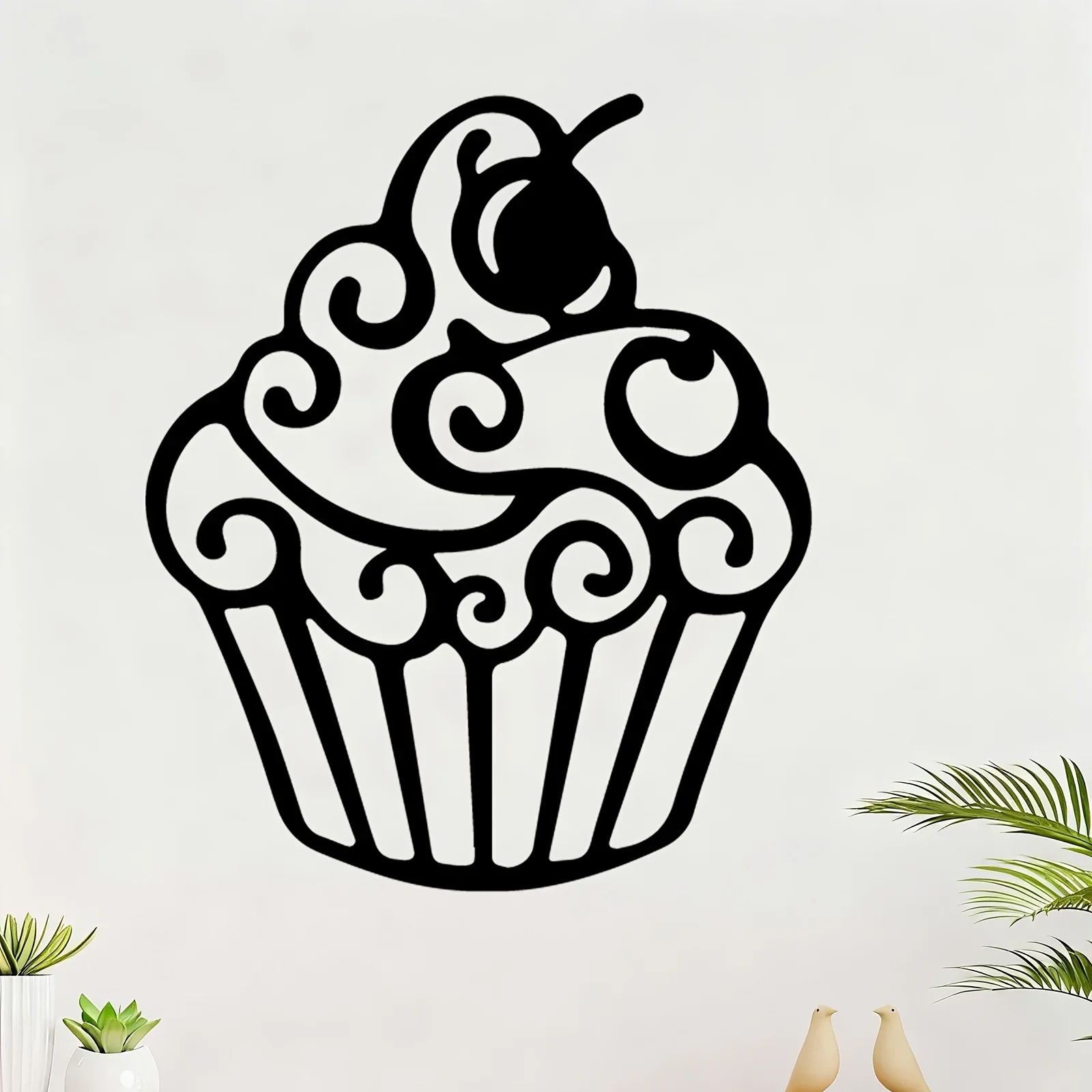 Brand Vintage Rust Resistant Aluminum Wall Art Waterproof Durable Cupcake Decor For Kitchen Garden Fence Home Ornament Gift
