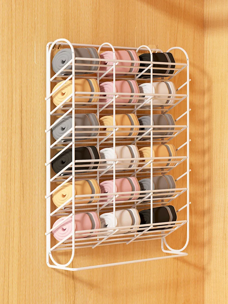 

Perforation-Free Underwear 4/9/16 Grid Storage Rack Iron Wall-Mounted Underwear Sock Organizer Wardrobe Dormitory Hanging Rack